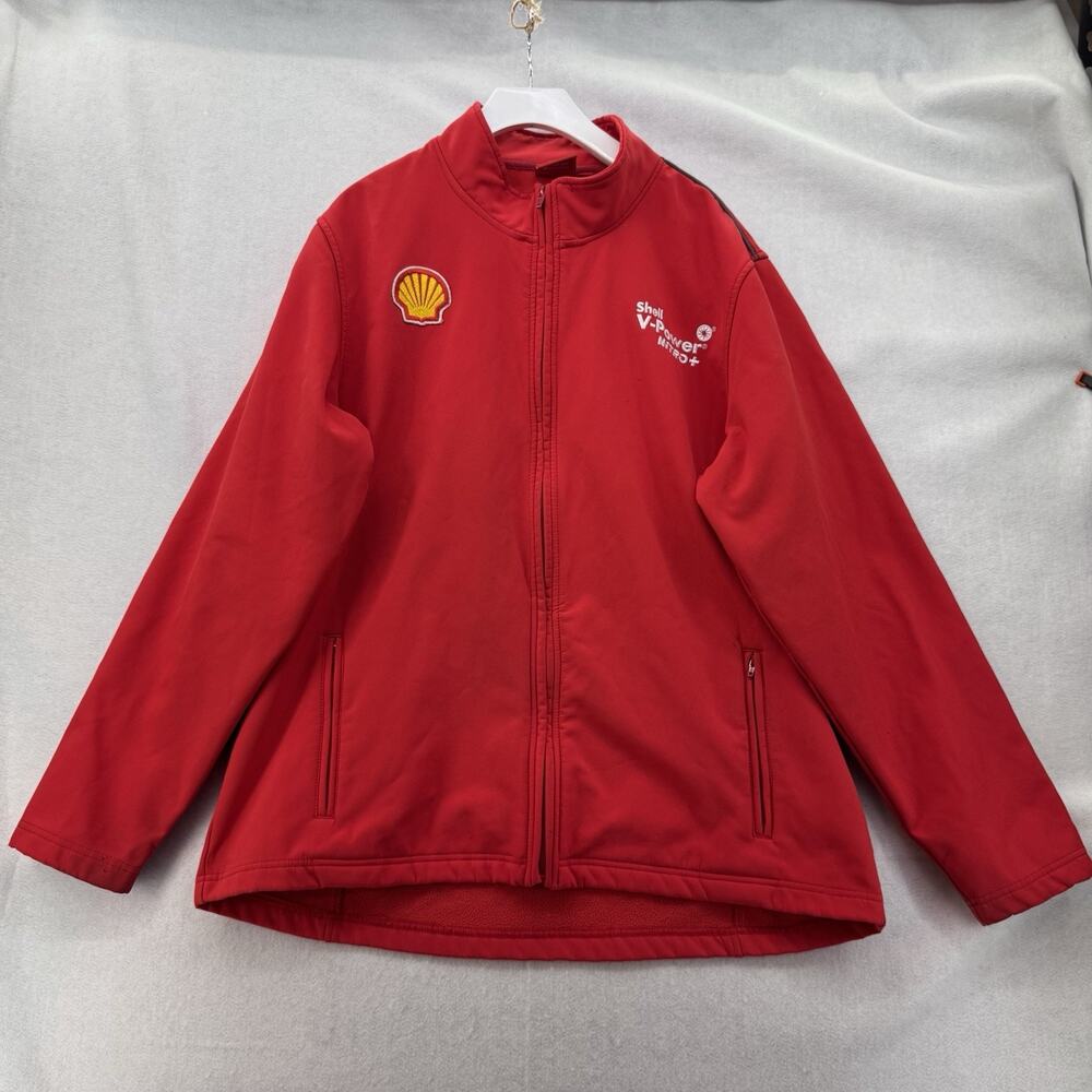 Shell Gasoline V-Power Nitro+ Full Zip Red Polyester Embroidered Jacket Large